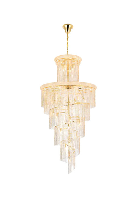 Spiral 41 Light Chandelier Gold-Large Chandeliers-Elegant Lighting-Lighting Design Store
