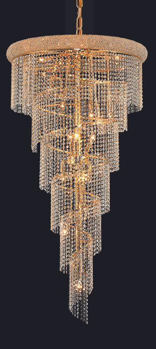 Spiral 22 Light Chandelier Gold-Large Chandeliers-Elegant Lighting-Lighting Design Store
