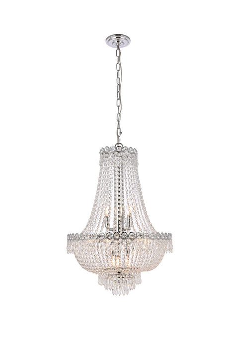 Century 12 Light Chandelier Chrome-Mid. Chandeliers-Elegant Lighting-Lighting Design Store