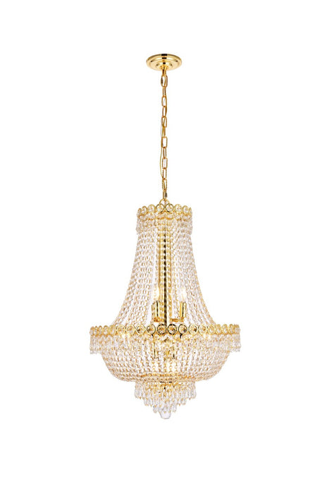 Century 12 Light Chandelier Gold-Mid. Chandeliers-Elegant Lighting-Lighting Design Store