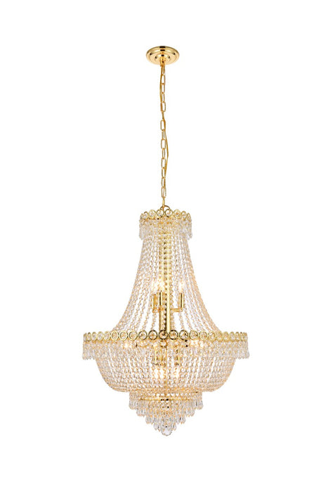 Century 12 Light Chandelier Gold-Mid. Chandeliers-Elegant Lighting-Lighting Design Store