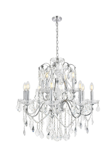 St. Francis 12 Light Chandelier Chrome-Mid. Chandeliers-Elegant Lighting-Lighting Design Store