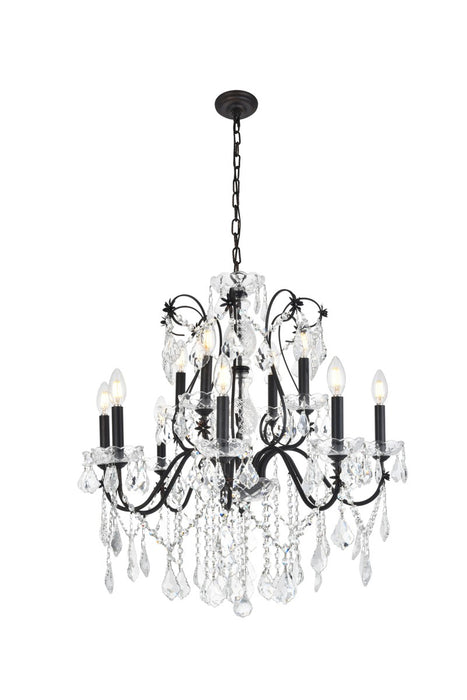 St. Francis 12 Light Chandelier Dark Bronze-Mid. Chandeliers-Elegant Lighting-Lighting Design Store
