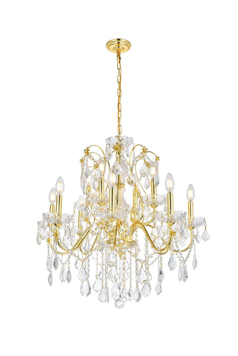St. Francis 12 Light Chandelier Gold-Mid. Chandeliers-Elegant Lighting-Lighting Design Store