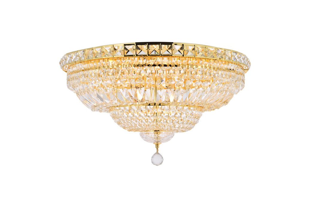 Tranquil 12 Light Flush Mount Gold-Flush Mounts-Elegant Lighting-Lighting Design Store