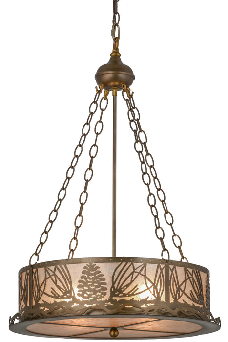Meyda Tiffany - 50127 - Six Light Inverted Pendant - Mountain Pine - Antique Copper