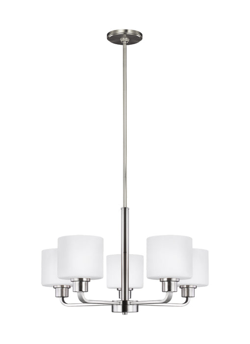 Generation Lighting - 3128805-962 - Five Light Chandelier - Canfield - Brushed Nickel