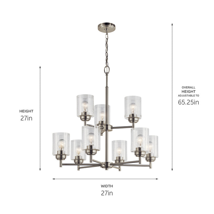 Kichler - 44031NI - Nine Light Chandelier - Winslow - Brushed Nickel