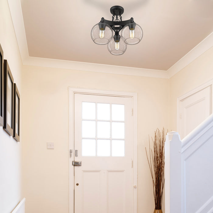 Golden - 4855-SF RBZ-SD - Three Light Semi-Flush Mount - Galveston - Rubbed Bronze