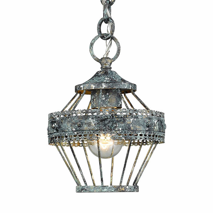 Golden - 7856-M1L VP - One Light Mini Pendant - Ferris - Blue Verde Patina