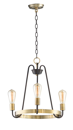 Haven Three Light Chandelier Oil Rubbed Bronze / Antique Brass