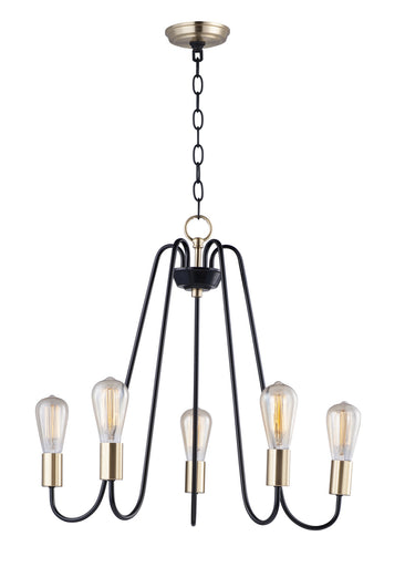 Haven Five Light Chandelier Oil Rubbed Bronze / Antique Brass