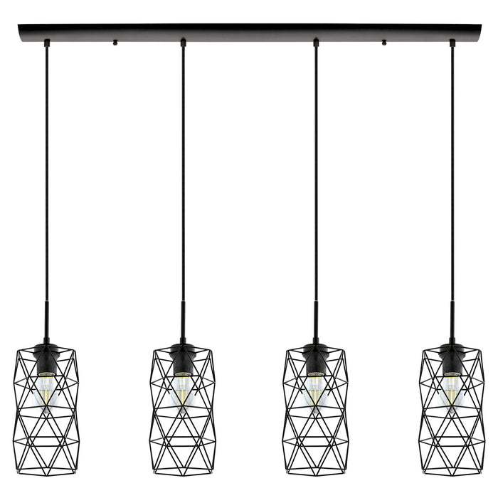 Eglo USA - 202359A - Four Light Pendant - Estevau - Matte Black