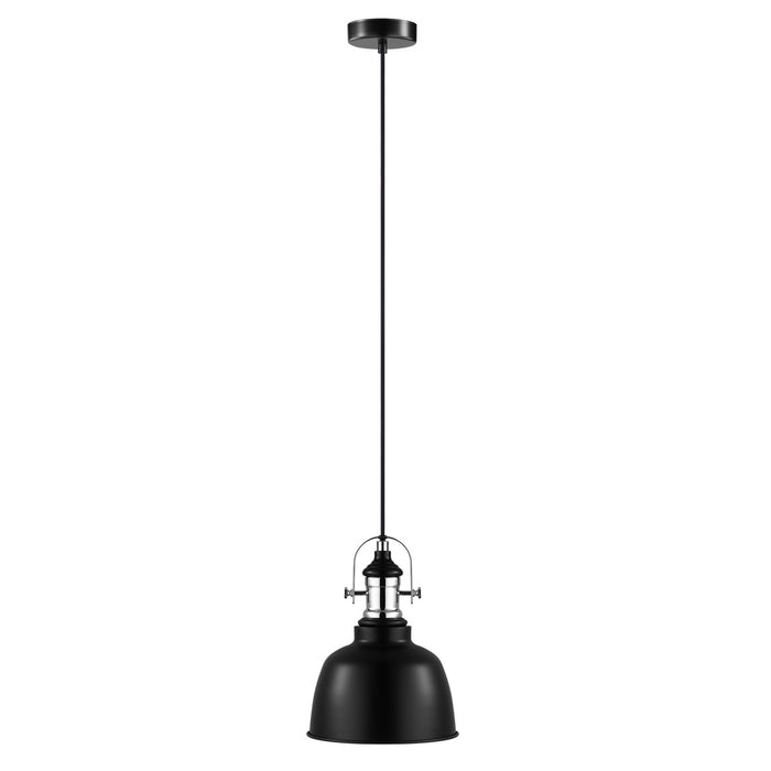 Eglo USA - 202422A - One Light Pendant - Gilwell - Matte Black & Chrome