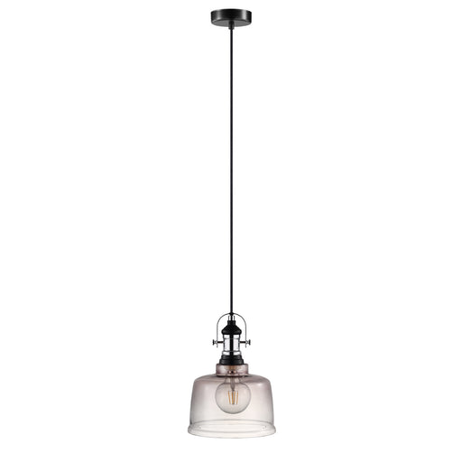 Eglo USA - 202424A - One Light Pendant - Gilwell - Matte Black & Chrome