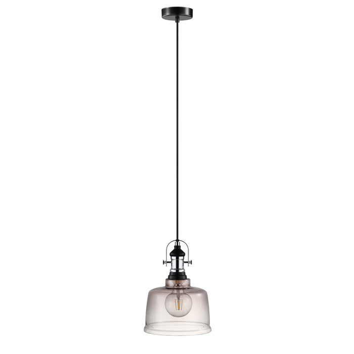 Eglo USA - 202424A - One Light Pendant - Gilwell - Matte Black & Chrome