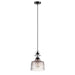 Eglo USA - 202424A - One Light Pendant - Gilwell - Matte Black & Chrome