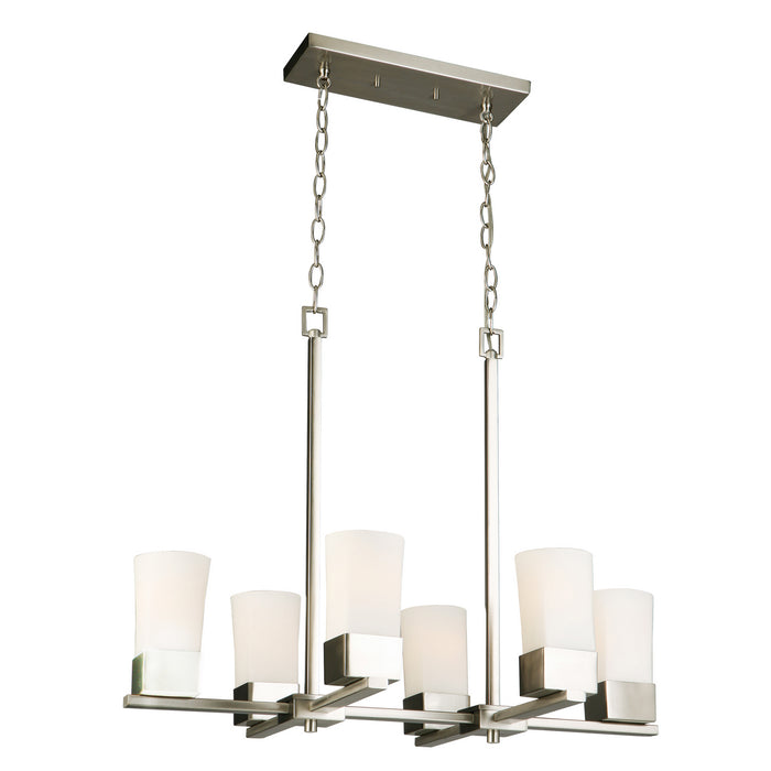 Eglo USA - 202857A - Six Light Pendant - Ciara Springs - Brushed Nickel