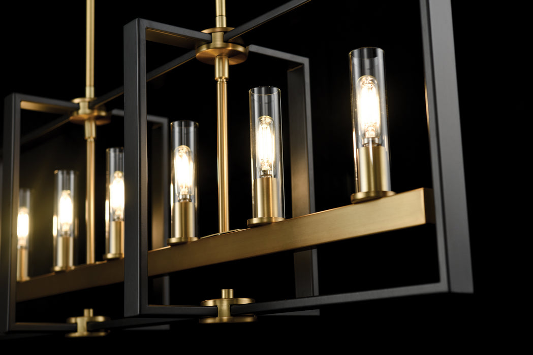 DVI Lighting - DVP30202VBR+GR-CL - Six Light Linear Pendant - Blairmore - Venetian Brass/Graphite w/Clear Glass
