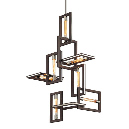 Troy Lighting - F6187-TBZ/SS - Seven Light Chandelier - Enigma - Textured Bronze