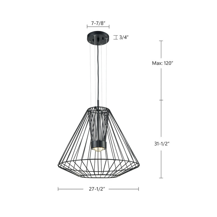 Kuzco Lighting - EP68428-BK - LED Outdoor Pendant - Arctic - Black