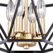 Vaxcel - C0174 - Four Light Semi Flush Mount - Turin - Noble Bronze and Natural Brass