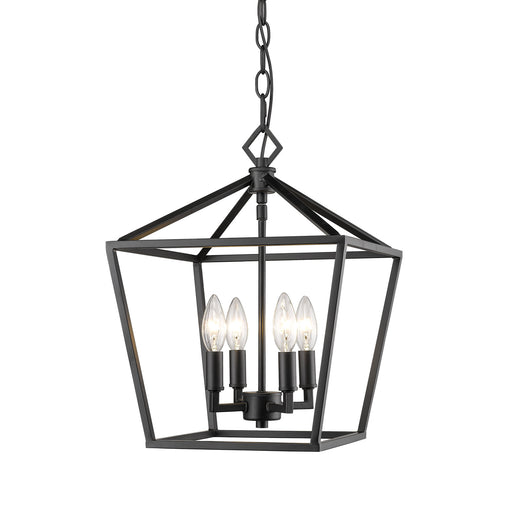 Four Light Pendant Matte Black