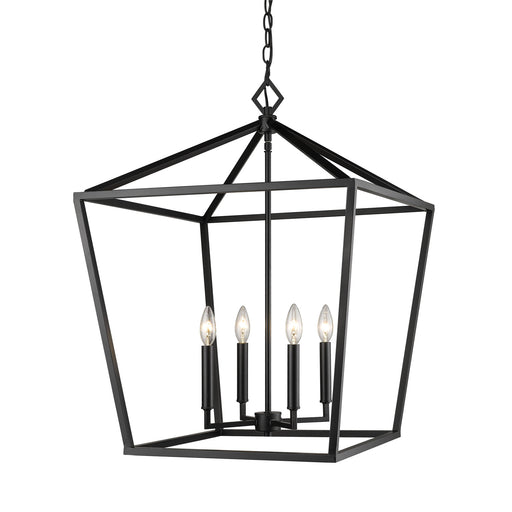 Four Light Pendant Matte Black