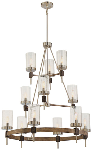 Bridlewood 12 Light Chandelier Stone Grey w/Brushed Nickel