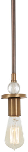 Safra One Light Mini Pendant Harvard Court Bronze w/Natural Brushed Brass