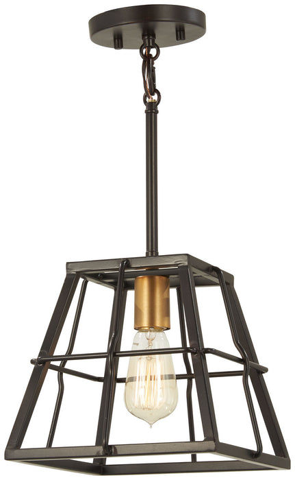 Minka-Lavery - 4761-416 - One Light Mini Pendant - Keely Calle - Painted Bronze w/Natural Brushed Brass