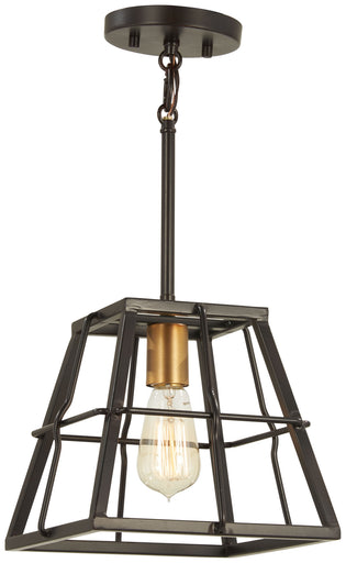 Keely Calle One Light Mini Pendant Painted Bronze w/Natural Brushed Brass