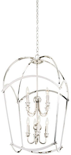 Jupiter's Canopy Eight Light Pendant Polished Nickel