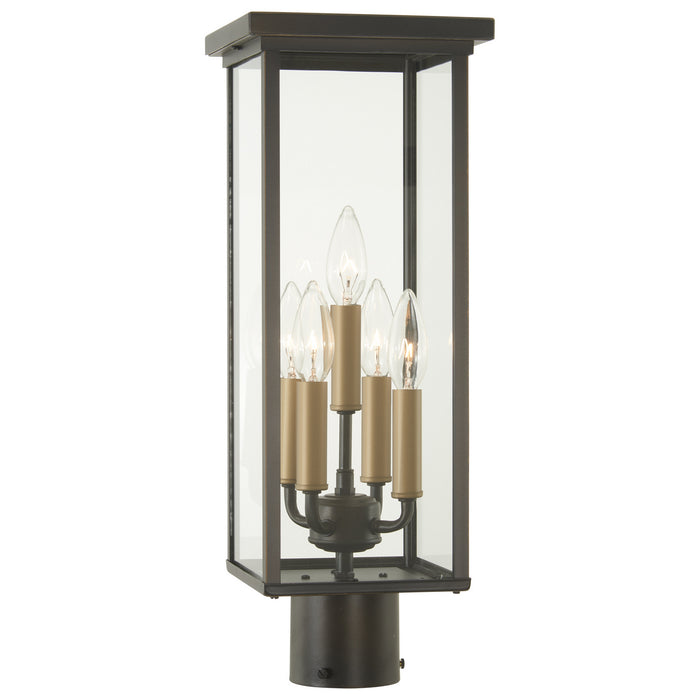 Minka-Lavery - 72585-143C - Five Light Post Mount - Casway - Oil Rubbed Bronze w/Gold Highlights