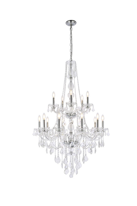 Verona 15 Light Chandelier Chrome-Large Chandeliers-Elegant Lighting-Lighting Design Store