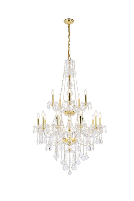 Verona 15 Light Chandelier Gold-Large Chandeliers-Elegant Lighting-Lighting Design Store