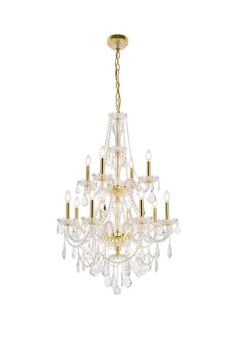 Giselle 12 Light Chandelier Gold-Large Chandeliers-Elegant Lighting-Lighting Design Store