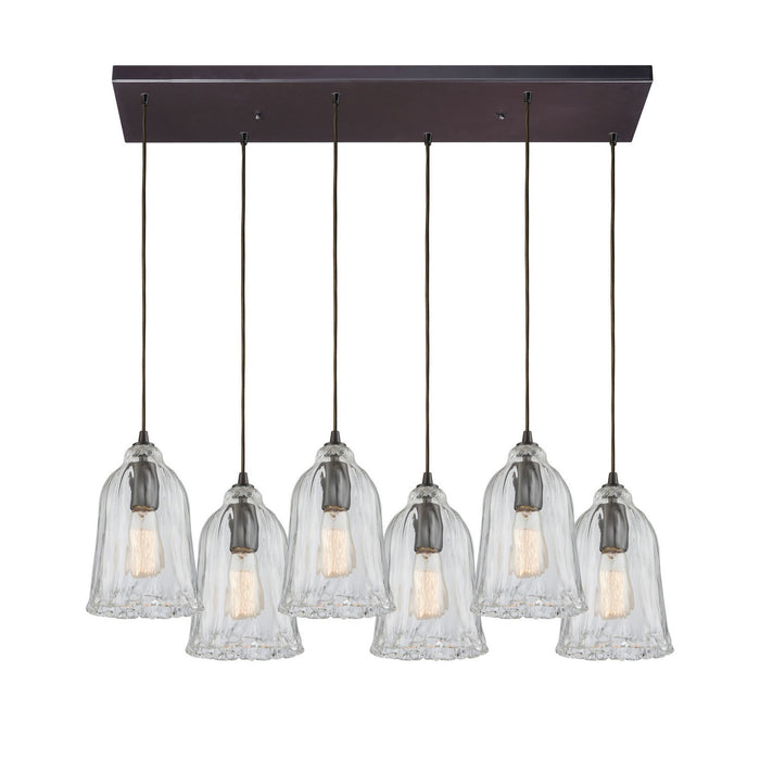 ELK Home - 10671/6RC - Six Light Pendant - Hand Formed Glass - Oil Rubbed Bronze