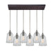 ELK Home - 10671/6RC - Six Light Pendant - Hand Formed Glass - Oil Rubbed Bronze