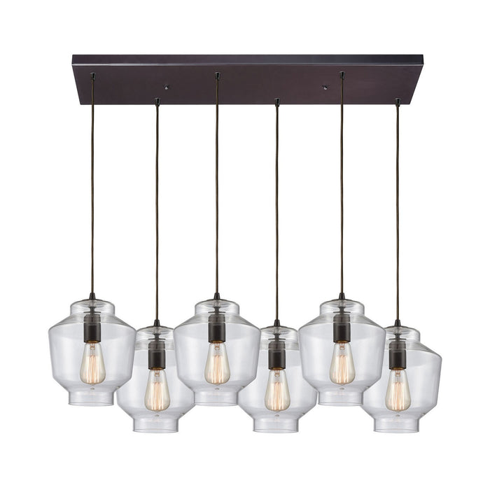 ELK Home - 10905/6RC - Six Light Pendant - Barrel - Oil Rubbed Bronze