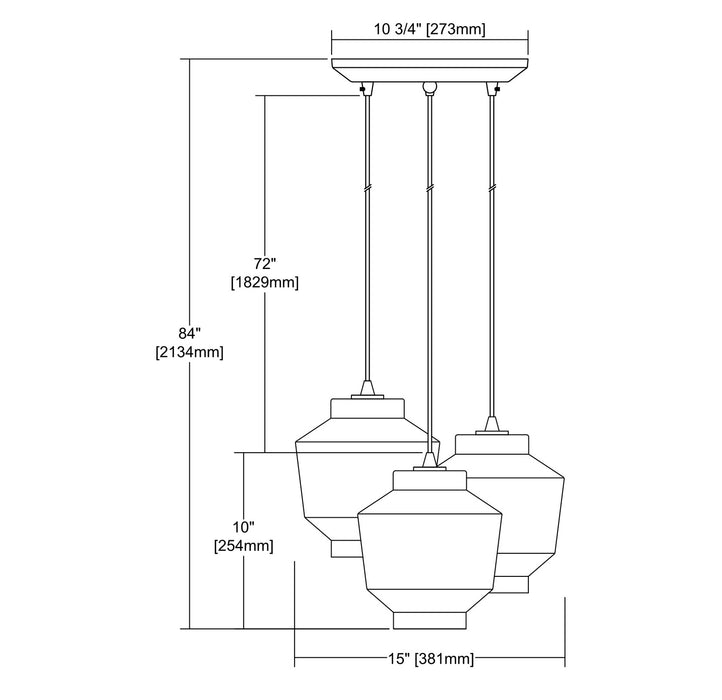 ELK Home - 10915/3 - Three Light Pendant - Barrel - Satin Nickel