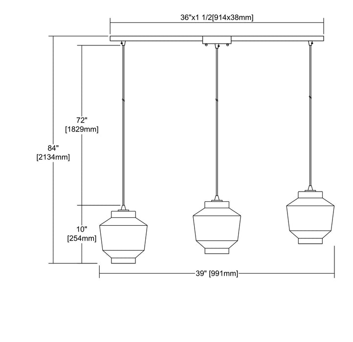 ELK Home - 10915/3L - Three Light Pendant - Barrel - Satin Nickel