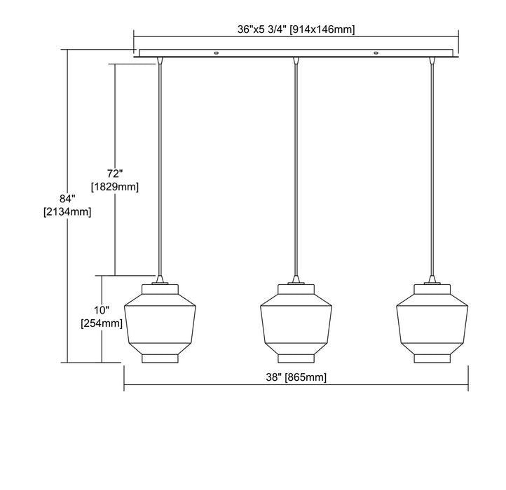 ELK Home - 10915/3LP - Three Light Pendant - Barrel - Satin Nickel