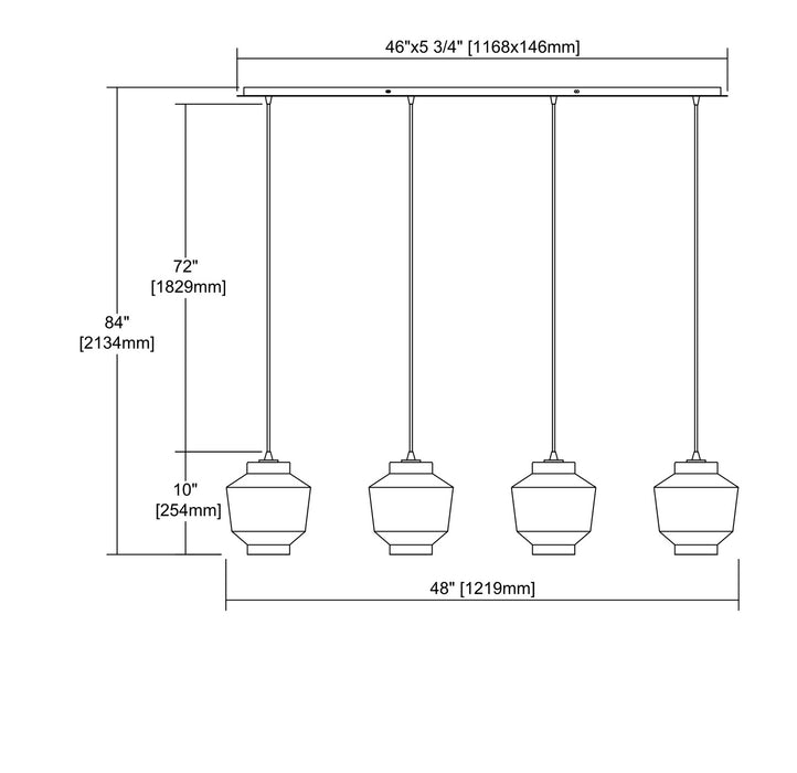 ELK Home - 10915/4LP - Four Light Pendant - Barrel - Satin Nickel