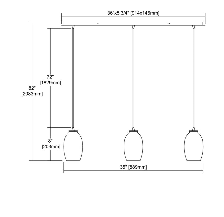 ELK Home - 10930/3LP - Three Light Pendant - Villiska - Satin Nickel