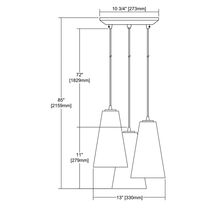 ELK Home - 10940/3 - Three Light Pendant - Connor - Satin Nickel