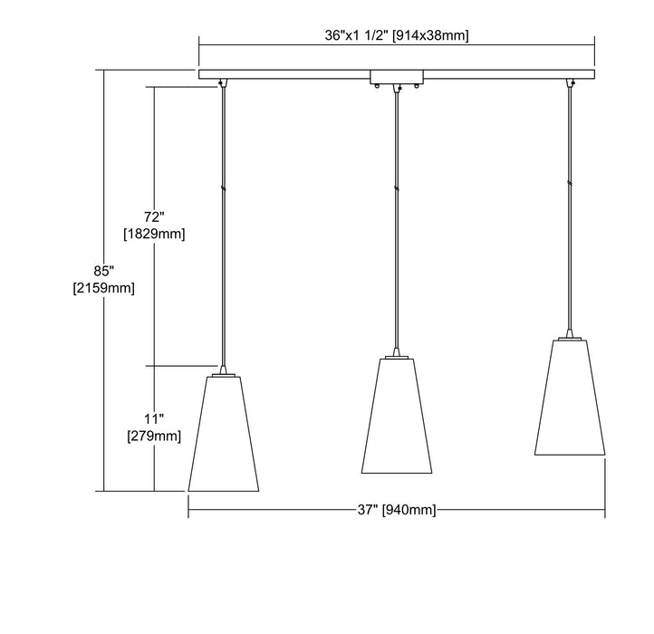 ELK Home - 10940/3L - Three Light Pendant - Connor - Satin Nickel