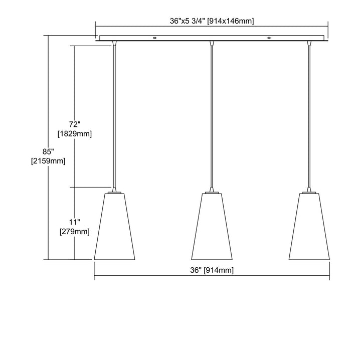 ELK Home - 10940/3LP - Three Light Pendant - Connor - Satin Nickel