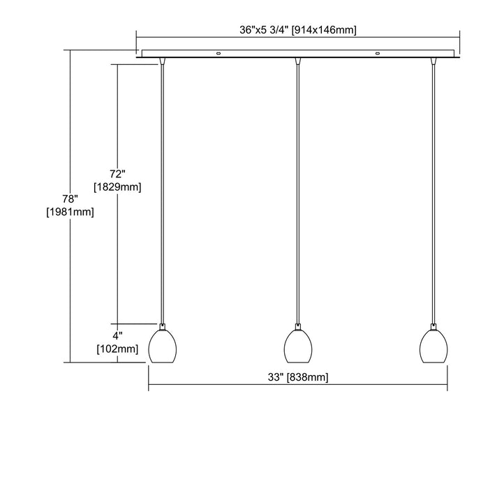 ELK Home - 32221/3LP - Three Light Pendant - Socketholder - Polished Chrome