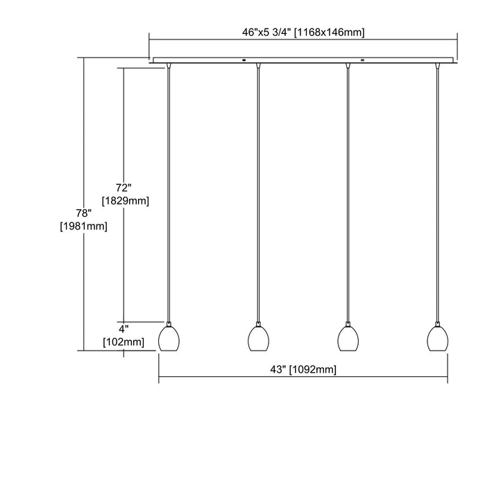 ELK Home - 32221/4LP - Four Light Pendant - Socketholder - Polished Chrome